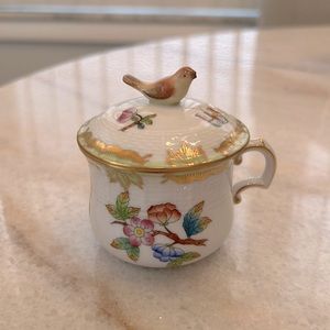 Herend Handpainted 3” Tall Cup Sugar Cup with Lid